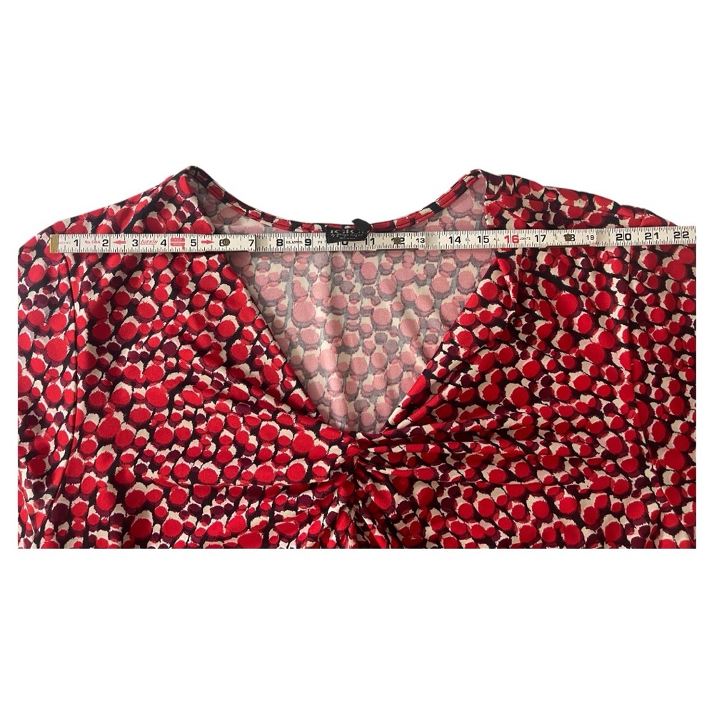 🌹 IGIGI by Yuliya Raquel Red Print Twist-Front Dress l Size 30/32 l Poshmark - Picture 3 of 7